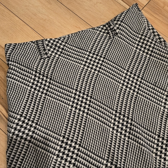 NYCC Black & White Plaid Houndstooth A Line Midi Skirt | Plus Sz 16 - Picture 4 of 5